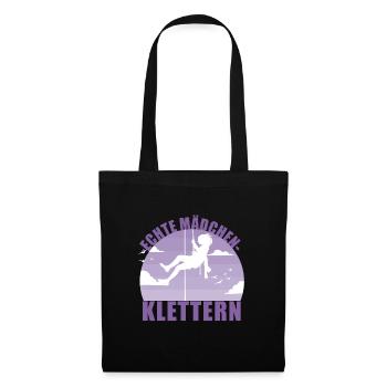 Klettern Mädchen Hobby Kletterin Berge Geschenk - Stoffbeutel - Schwarz - Vorne