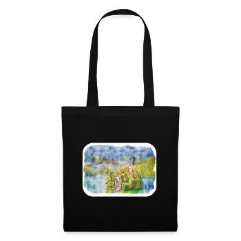 Illustration de l’esquisse à l’aquarelle de Slovénie - Sac en tissu - noir - Devant