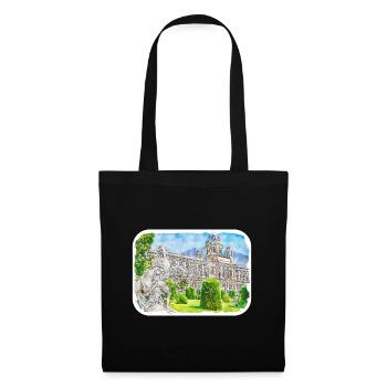 Autriche Aquarelle Esquisse Dessinée à la main Illustration - Sac en tissu - noir - Devant