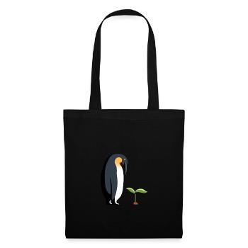 Penguin with plant - Tote Bag - black - Front
