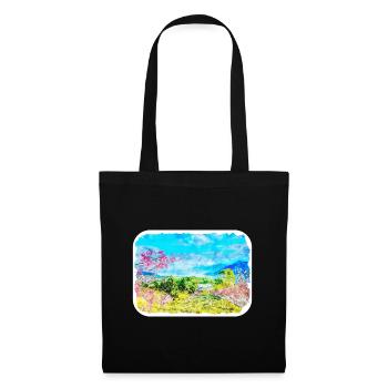 China-Aquarell-Skizzen-handgezeichnete Illustration - Stoffbeutel - Schwarz - Vorne