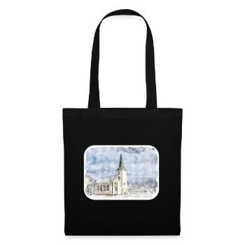 Norvège croquis aquarelle illustration dessinée à la main - Sac en tissu - noir - Devant