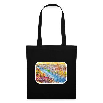 Italy Watercolor Sketch Hand Drawn Illustration - Tote Bag - black - Front