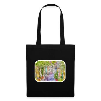 Athènes, grèce, aquarelle, croquis, illustration - Sac en tissu - noir - Devant