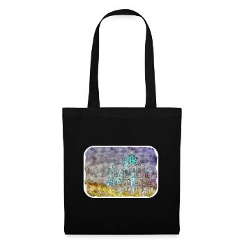 Berlin Allemagne Aquarelle Croquis Dessiné Peinture - Sac en tissu - noir - Devant