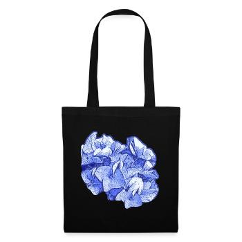 gartenblumen, frühlingsmotive blumen, Hortensie - Stoffbeutel - Schwarz - Vorne