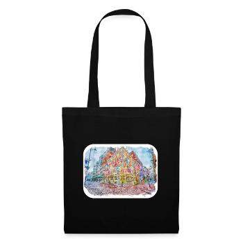 Dublin Irlande Royaume-Uni Aquarelle Sketch Illustration - Sac en tissu - noir - Devant