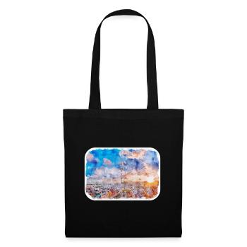 Berlin Allemagne Aquarelle Esquisse Dessinée Peinture - Sac en tissu - noir - Devant