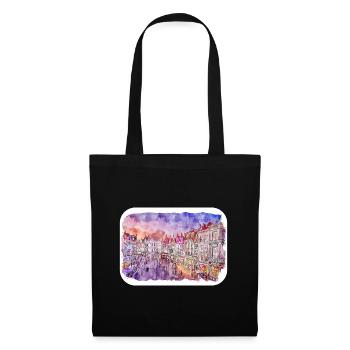 Bruges Belgium Watercolor Sketch Drawn Illustratio - Tote Bag - black - Front