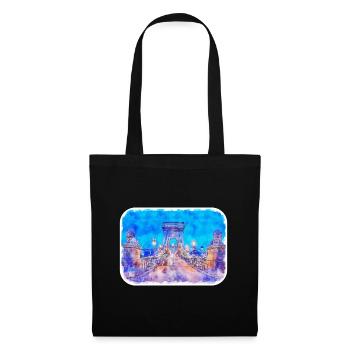 Hongrie croquis aquarelle illustration dessinée à la main - Sac en tissu - noir - Devant