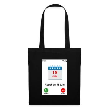 Appel du 18 juin - Sac en tissu - noir - Devant
