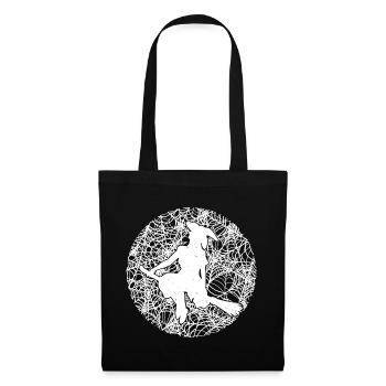 Spooky Spider Web Witchcraft Broomstick Halloween - Tote Bag - black - Front