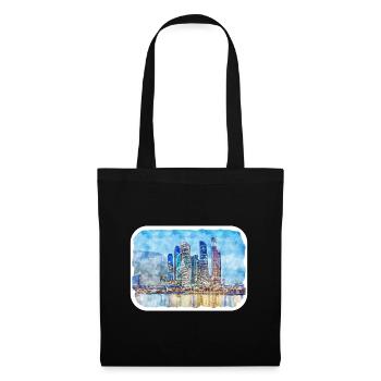 Moscou Russie Aquarelle Esquisse Dessinée Peinture - Sac en tissu - noir - Devant