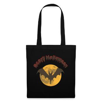 Sprüche, Halloween Outfit, monde, Fledermäuse - Stoffbeutel - Schwarz - Vorne