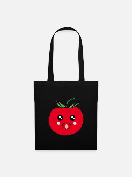 lustiges Tomaten Food Design Kawaii Geschenk - Stoffbeutel - Schwarz