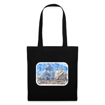 Australie Aquarelle Esquisse Dessinée à la Main Peinture - Sac en tissu - noir - Devant