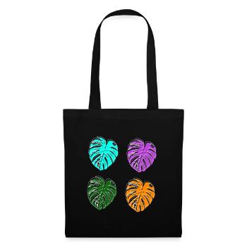monstera colorful retro colors - Tote Bag - black - Front