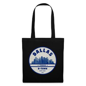 Dallas Skyline DTown Vintage Badge - Stoffbeutel - Schwarz - Vorne