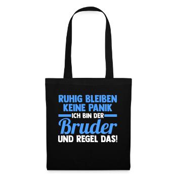 Geschwister Familie Brüder Bruder - Stoffbeutel - Schwarz - Vorne