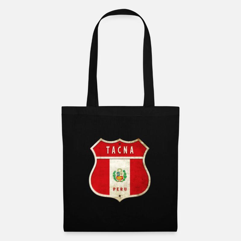 Tacna Peru Wappen Flaggen Design - Stoffbeutel - Schwarz