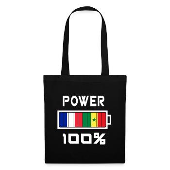 Sénégal et France Power 100 % - Sac en tissu - noir - Devant