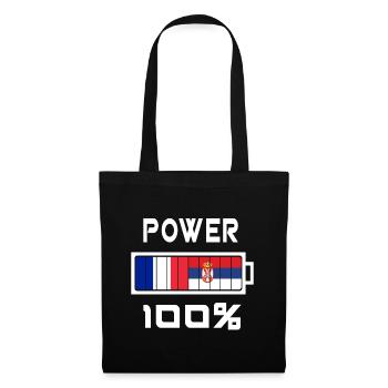 Serbia and France Power 100% - Tote Bag - black - Front