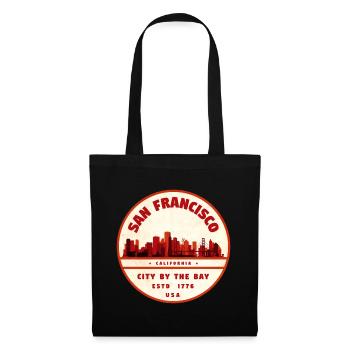 Insigne vintage : San Francisco Skyline - Sac en tissu - noir - Devant