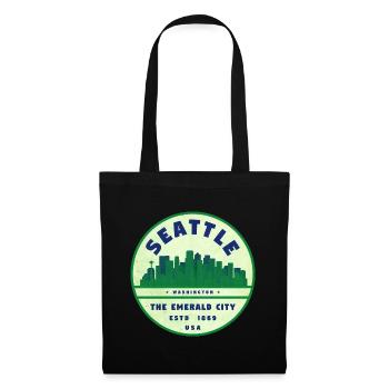 Emerald City Seattle Vintage Badge - Stoffbeutel - Schwarz - Vorne