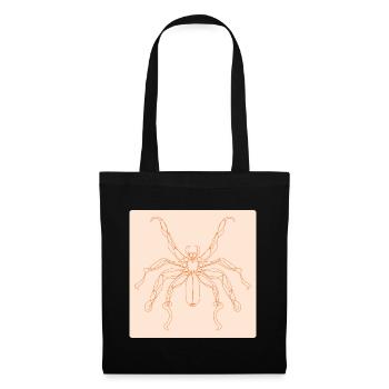 LINE ART SPINNE - HALLOWEEN KOSTÜME - MINIMALISMUS - Stoffbeutel - Schwarz - Vorne