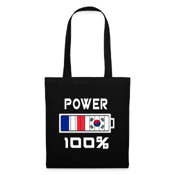 Südkorea und Frankreich Power 100% - Stoffbeutel - Schwarz - Vorne