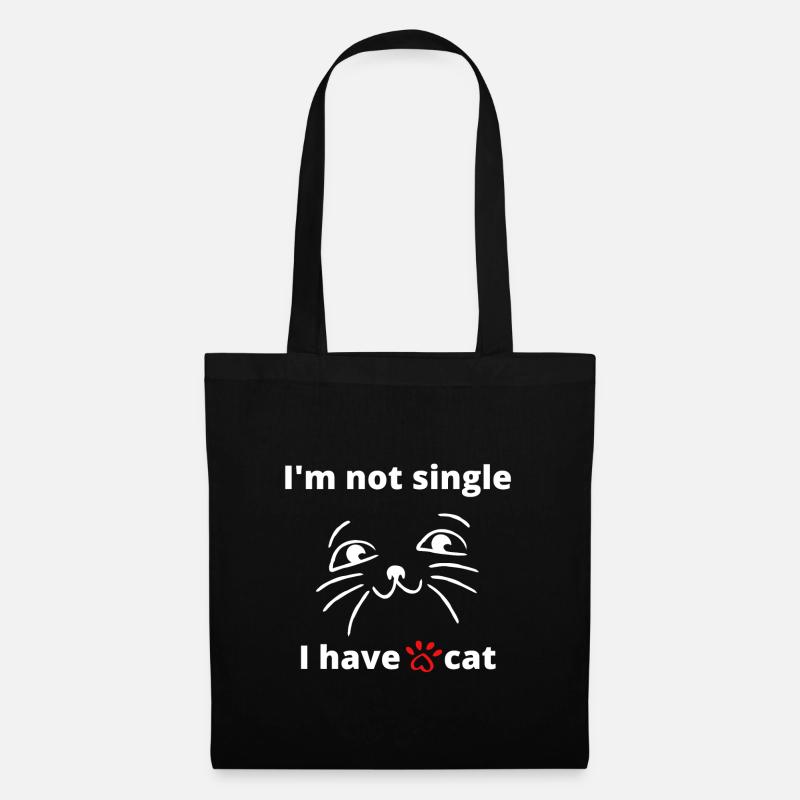 Ich bin nicht allein. Ich habe eine Katze - Stoffbeutel - Schwarz