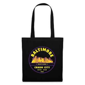 Emblème de la ville du charme de Baltimore - Sac en tissu - noir - Devant