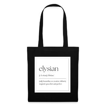 Elysian Elegance Typografie - Stoffbeutel - Schwarz - Vorne