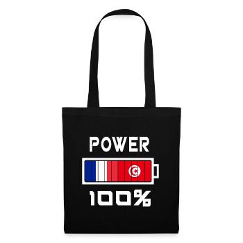 Tunisia and France Power 100% - Tote Bag - black - Front