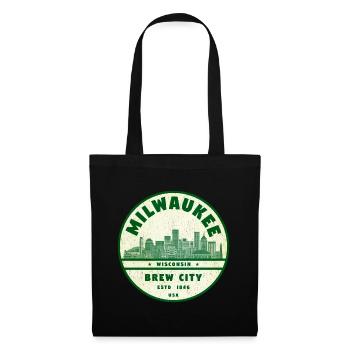 Milwaukee Brew City Skyline - Stoffbeutel - Schwarz - Vorne