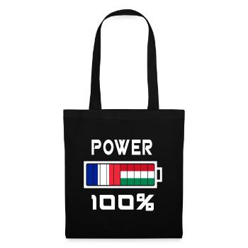 Ungarn und Frankreich Power 100% - Stoffbeutel - Schwarz - Vorne
