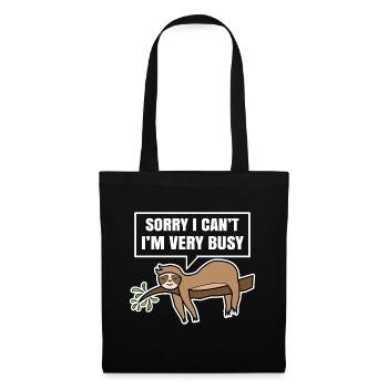 Sloth Chill Animal Statement Mammal paresseux - Sac en tissu - noir - Devant