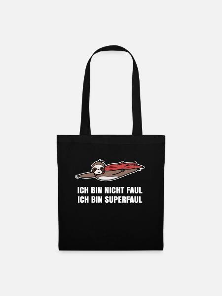 Lazy Relax Sloth Chill Saying Zoo Mammal - Tote Bag - black