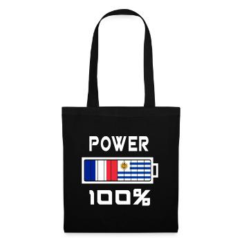 Uruguay et France Power 100 % - Sac en tissu - noir - Devant