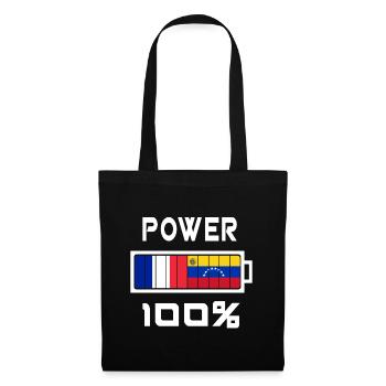 Venezuela und Frankreich Power 100% - Stoffbeutel - Schwarz - Vorne