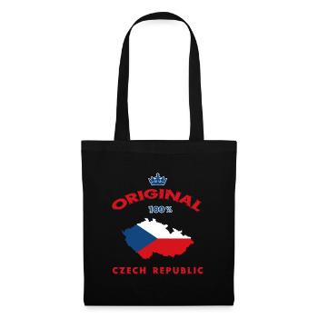 Tschechien Original 100% Flaggen Design - Stoffbeutel - Schwarz - Vorne