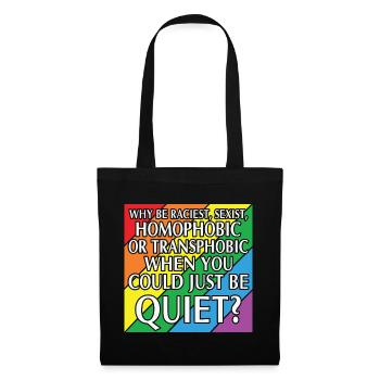 LBGT Flag Gay Pride Human pourrait juste être tranquille - Sac en tissu - noir - Devant