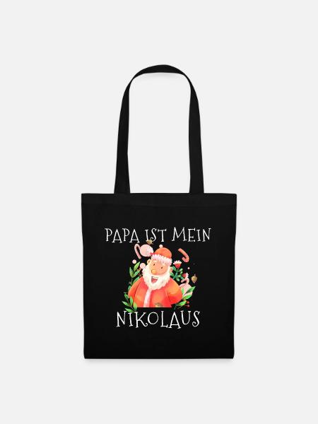 Papa ist mein Nikolaus Weihnachten - Stoffbeutel - Schwarz