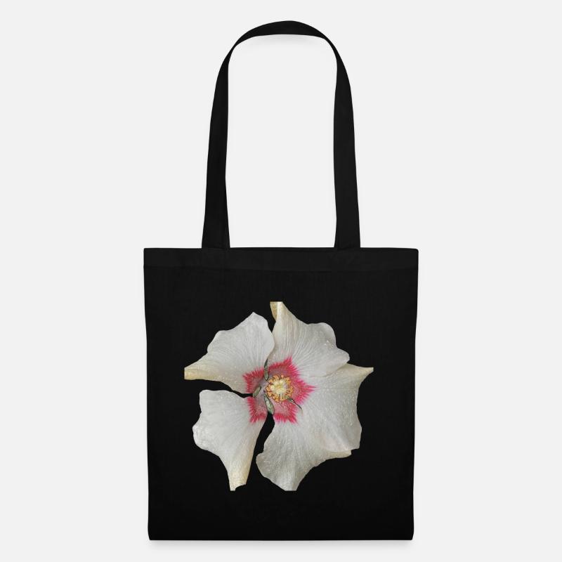 weiss blume rot - Stoffbeutel - Schwarz