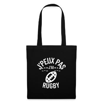 Ich kann nicht Rugby haben - Stoffbeutel - Schwarz - Vorne