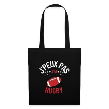 J peux pas j ai rugby - Sac en tissu - noir - Devant