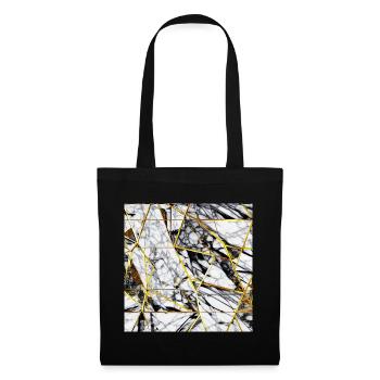Marble Black White Gold Texture - Tote Bag - black - Front