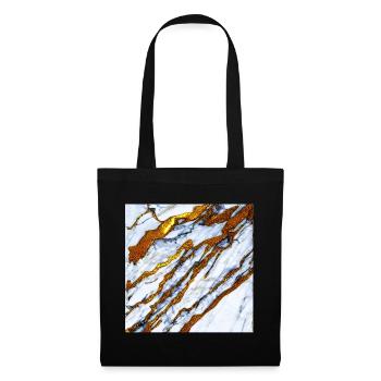 white marble meets gold - Tote Bag - black - Front