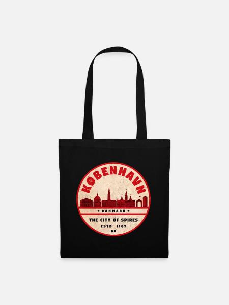 Copenhagen Skyline Vintage Seal - Tote Bag - black
