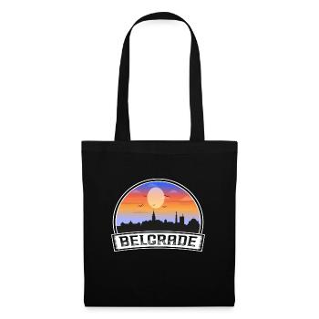 Belgrade Serbie Skyline Vintage Sunset Travel Souv - Sac en tissu - noir - Devant